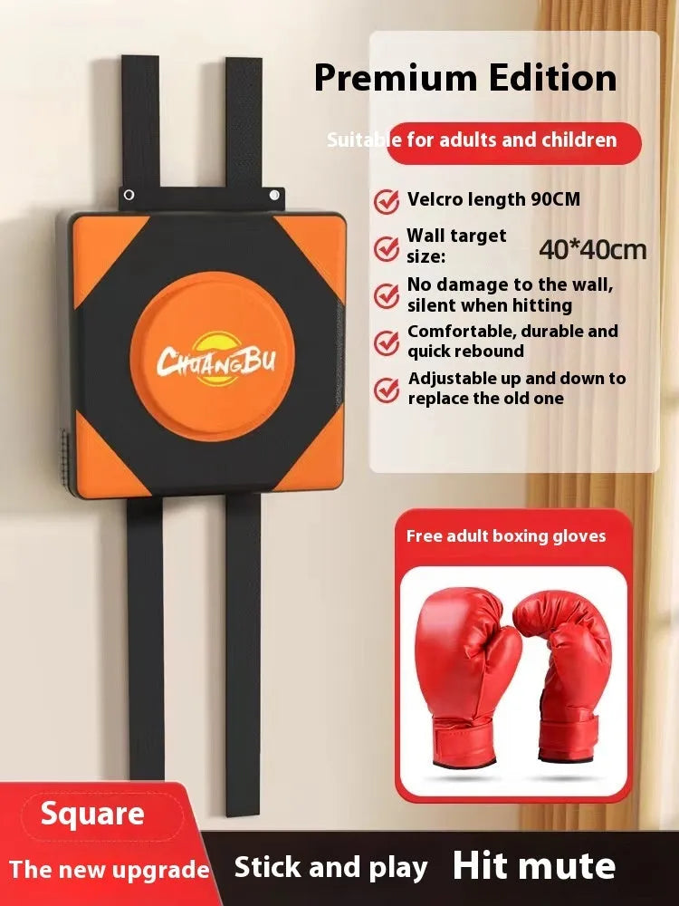 Wall-mounted boxing sandbag target hanging for home training with PU leather construction