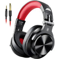 OneOdio black and red studio monitor headphones with over-ear cups and 40mm speaker drivers