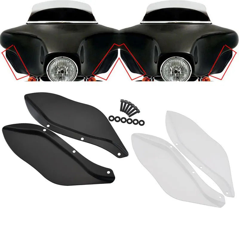 Harley motorcycle side wing head cover set in black and transparent ABS for touring models