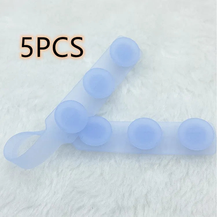 Silicone elastic cord extension strap 1.5cm width in grey, red, black, and blue on white background