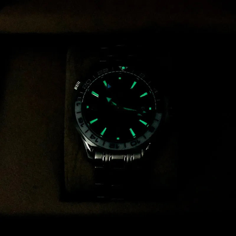 Sports luminous mechanical men's watch with sapphire steel strap and 41mm dial