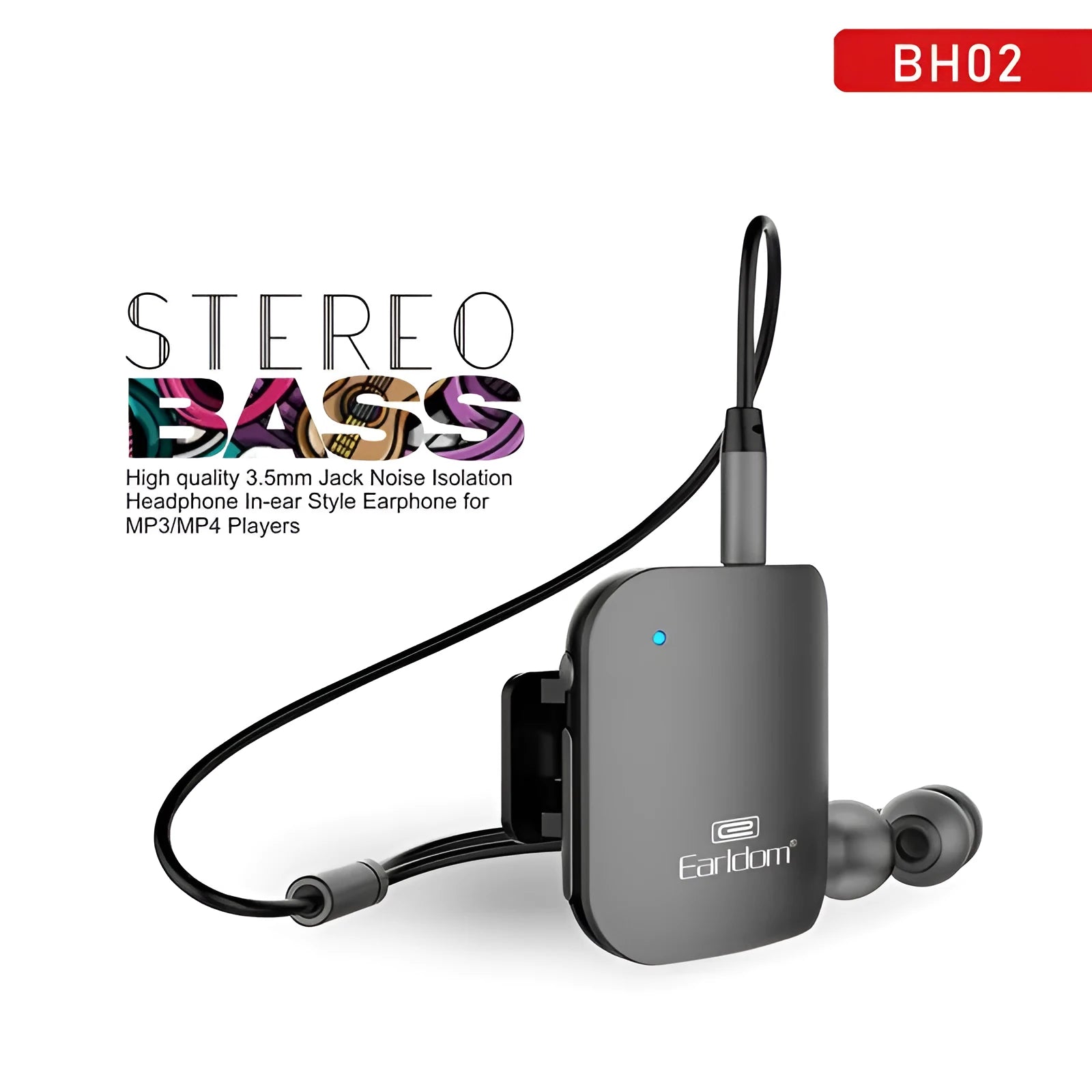 Bluetooth lavalier headphones with voice control in black, grey, red and second generation colour options