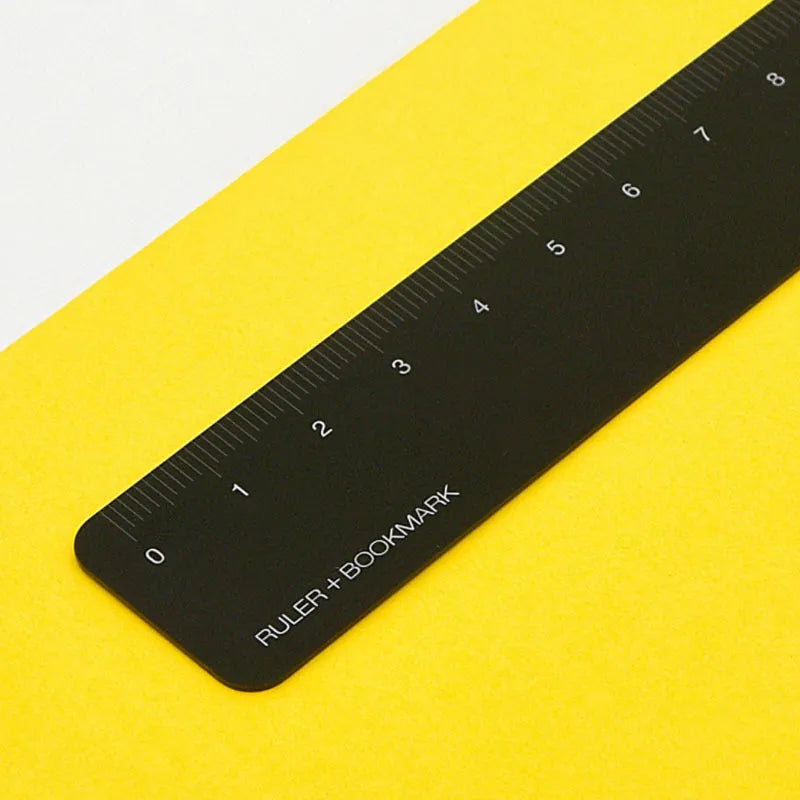 15 cm aluminium bookmark ruler with laser-engraved scale in black, grey or silver finish