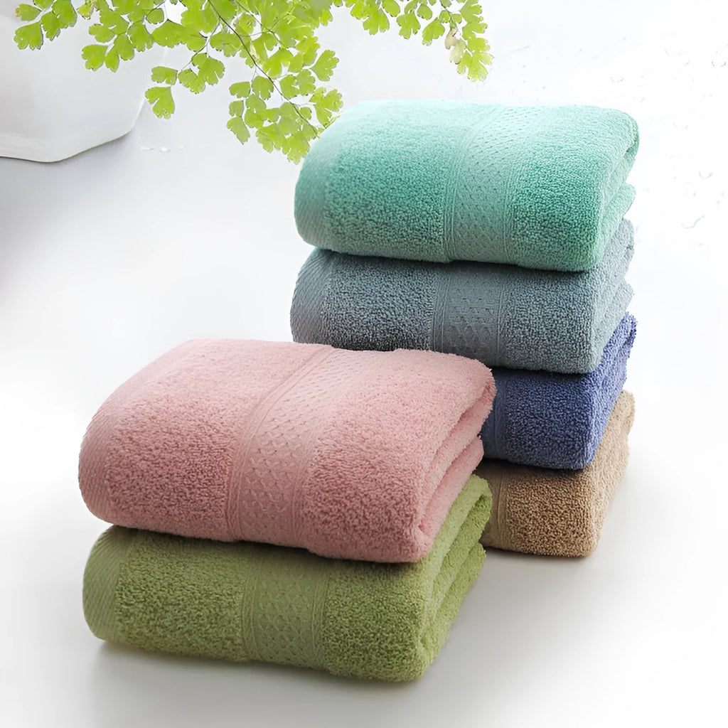Cotton blend bath and beach towel in Apple Green colour with thickened texture