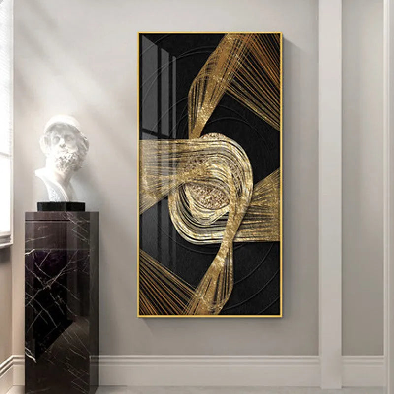 Modern abstract geometric frameless canvas wall art