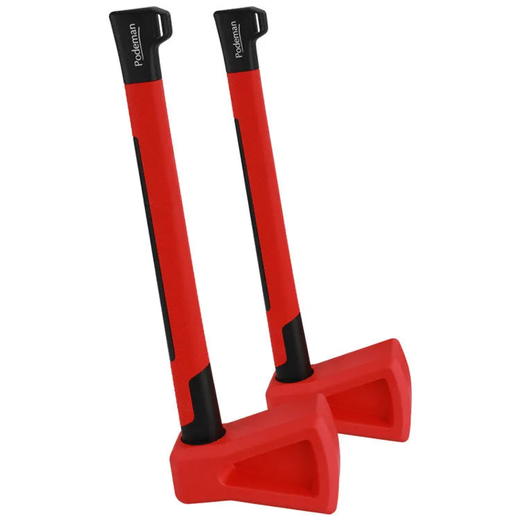 Red plastic fitness axe muscle trainer for home workouts