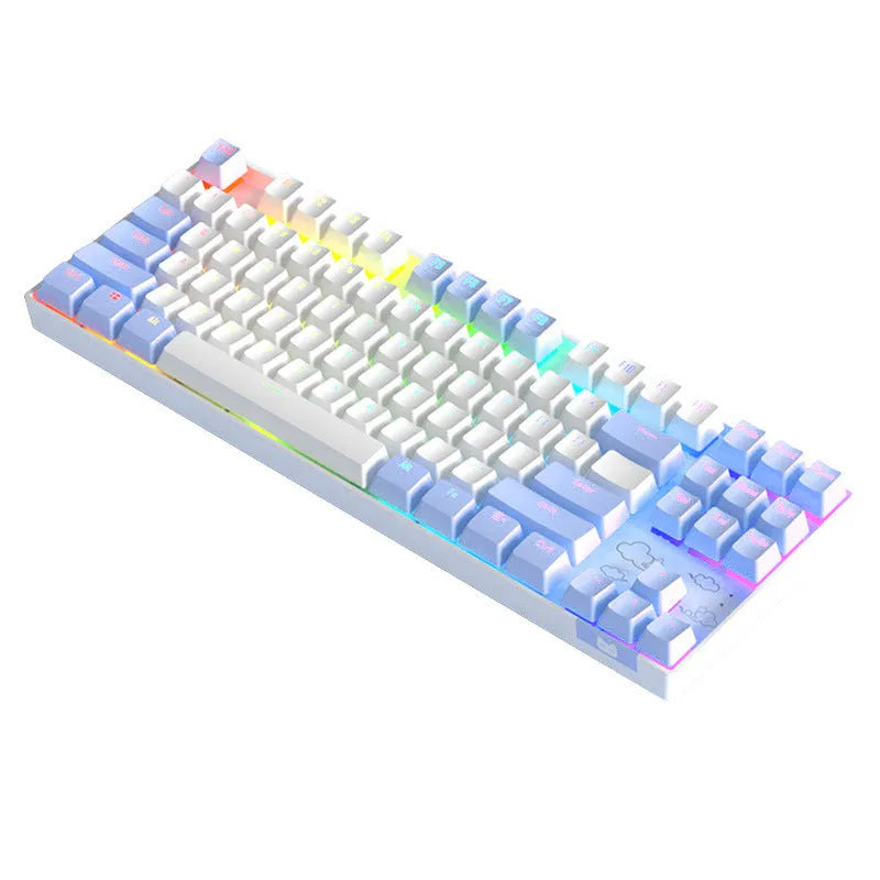 Wireless Bluetooth mechanical keyboard with metal construction in blue or purple colour options