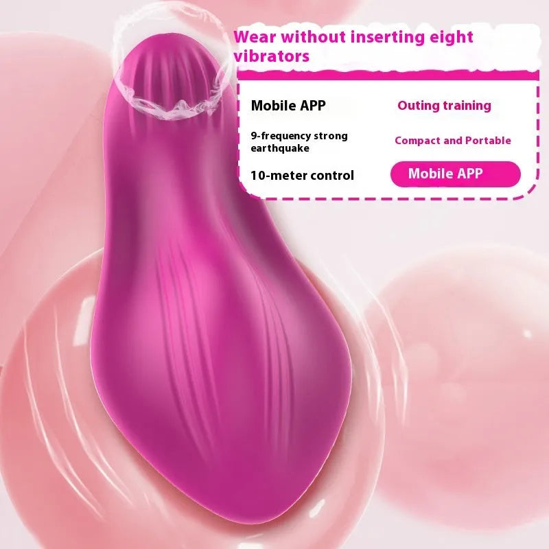 Rose red wearable female massager with APP remote control and USB charging