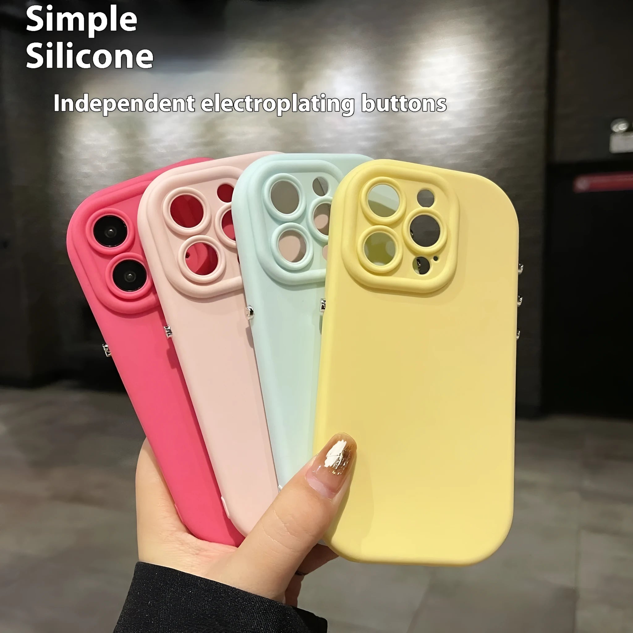 Soft silicone phone case with electroplating finish in antique white for iPhone, shockproof and anti-fingerprint