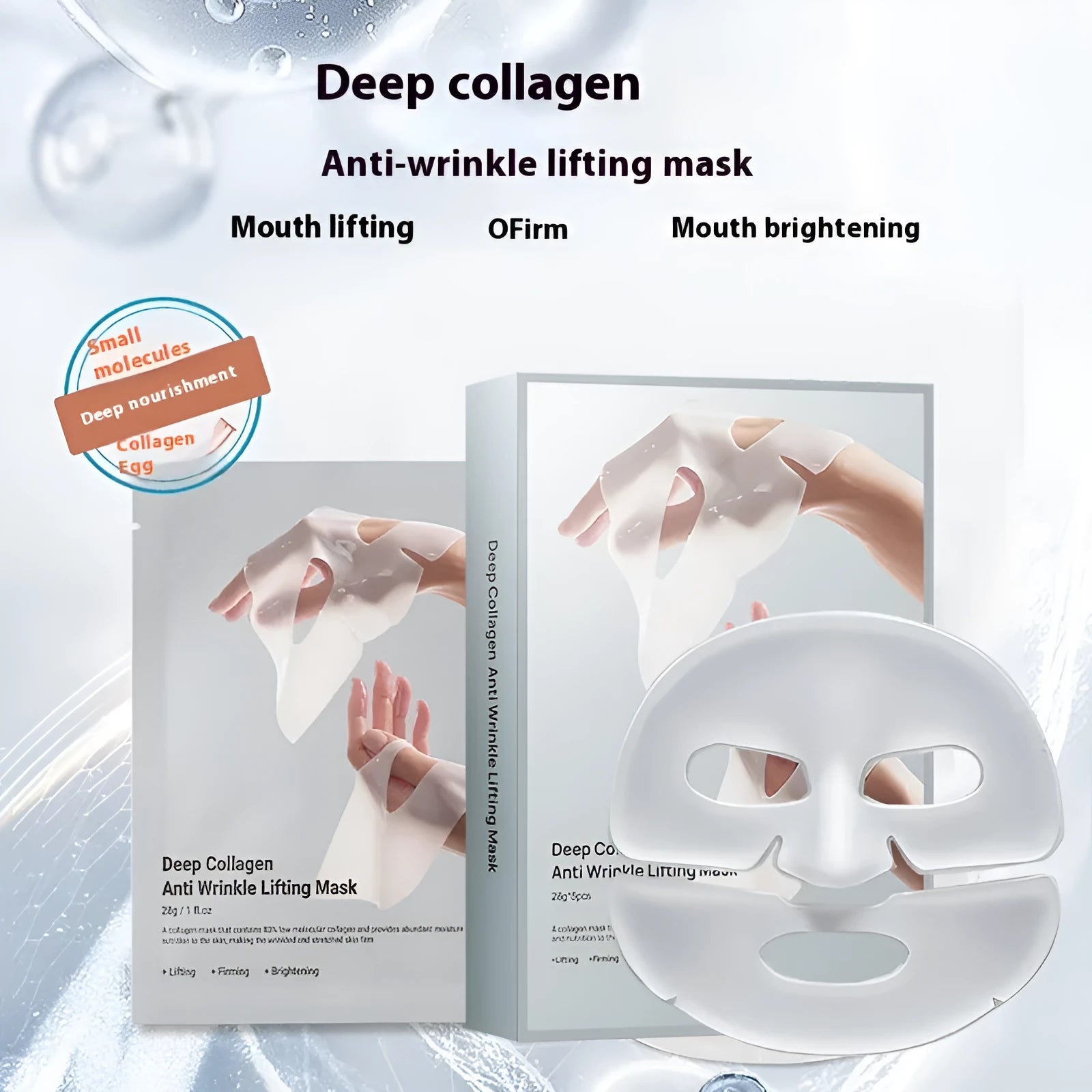 28ml collagen anti-wrinkle moisturising facial sheet mask single piece