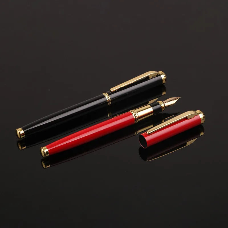 Metal fountain pen with 0.5mm iridium nib in red and black colour options