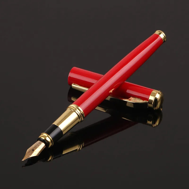 Metal fountain pen with 0.5mm iridium nib in red and black colour options