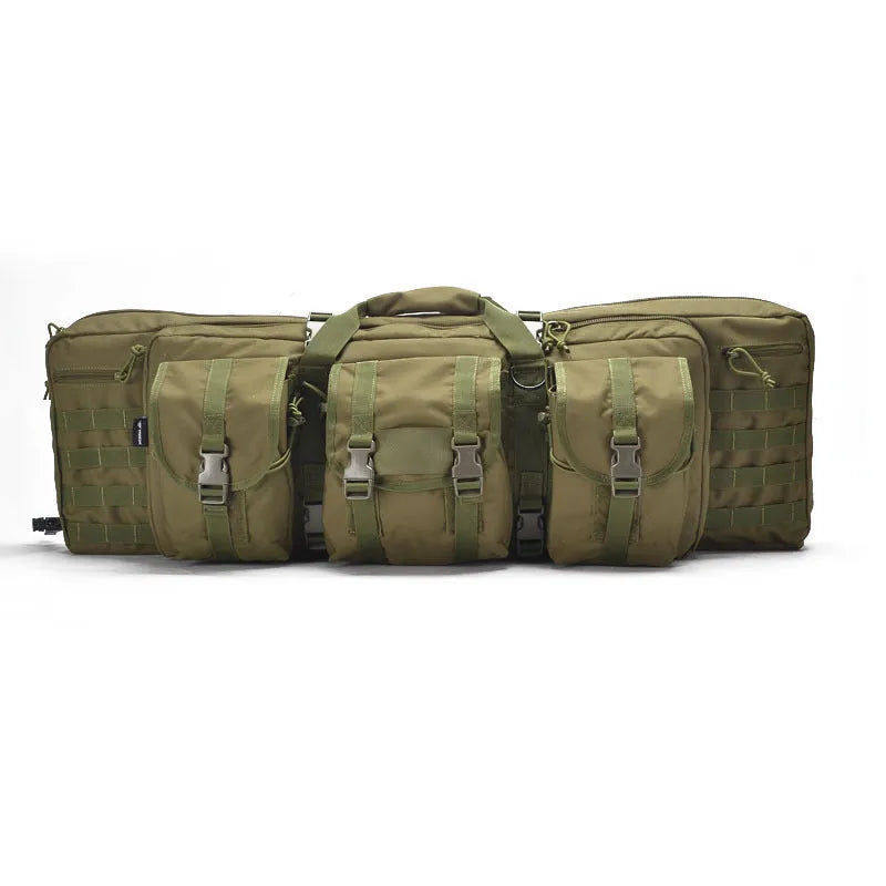 Tactical 45-litre waterproof backpack in khaki plain finish with reinforced 600D fabric exterior
