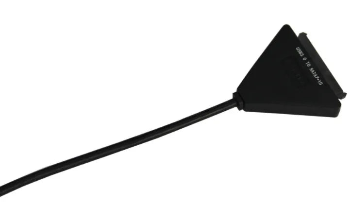 Black USB 3.0 to SATA 7+15 pin adapter cable with separate power supply line for hard drives