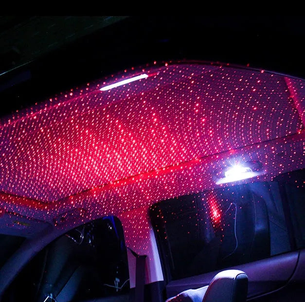 Car star ceiling light with meteor shower effect and USB interface for car interior atmosphere