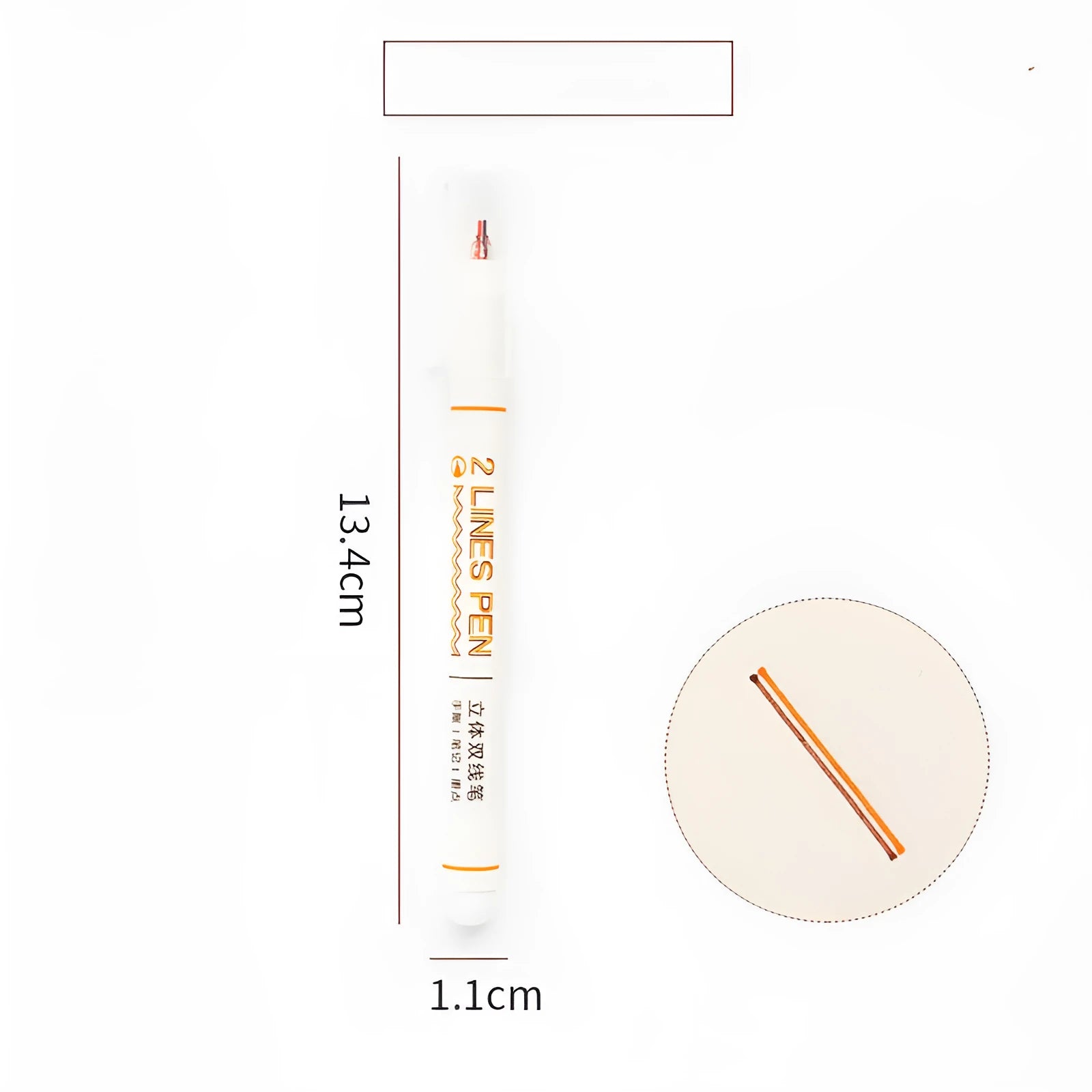 Stereo double line two-colour highlighter pen with 0.5mm tip for student text marking