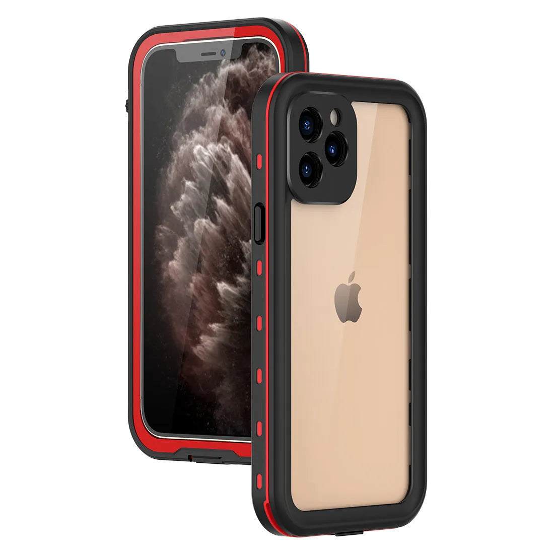 IP68 waterproof shockproof phone case for iPhone 11 12 Pro Max in black blue red colours