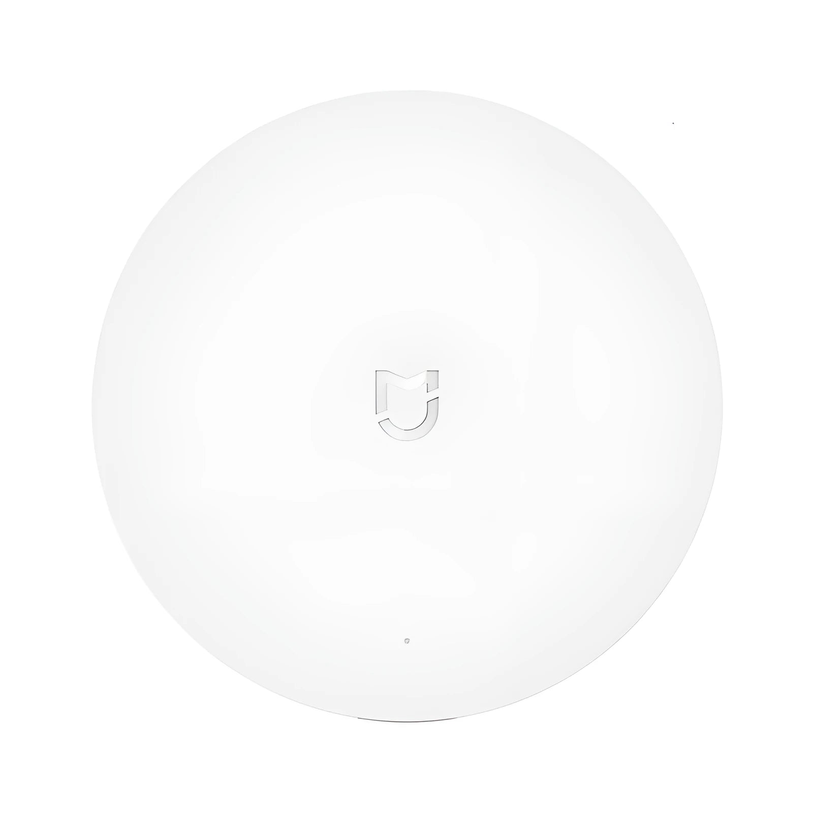 White circular Xiaomijia smart home gateway with UK plug for wireless wall switch control