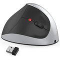 Black vertical rechargeable wireless mouse, 2400dpi, six gears, 104 x 73 x 60mm