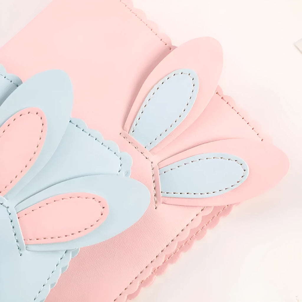3-inch rabbit style mini photo album in blue, pink or white with 16 loose-leaf pages