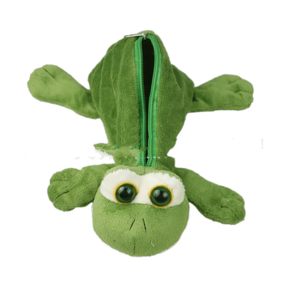 Soft plush Korean cartoon animal pencil case for children with various animal designs
