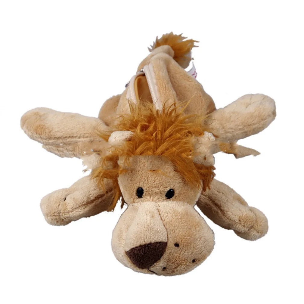 Soft plush Korean cartoon animal pencil case for children with various animal designs