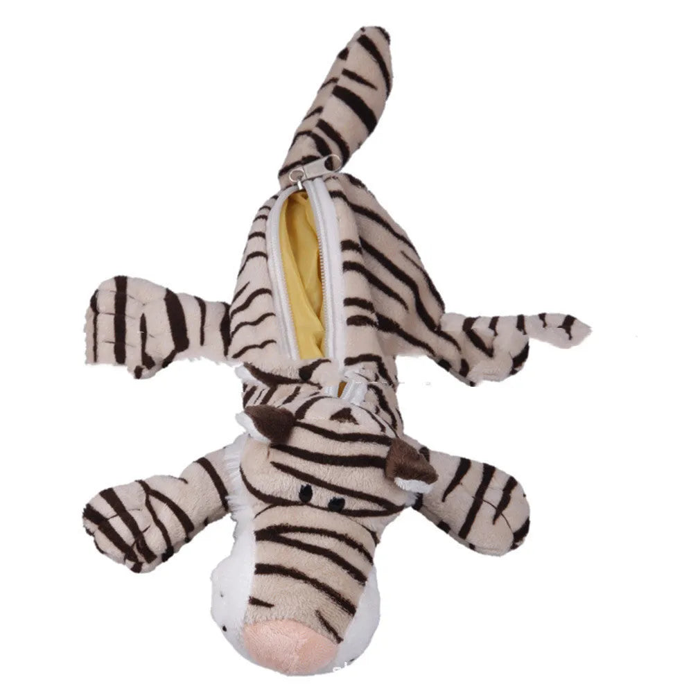 Soft plush Korean cartoon animal pencil case for children with various animal designs