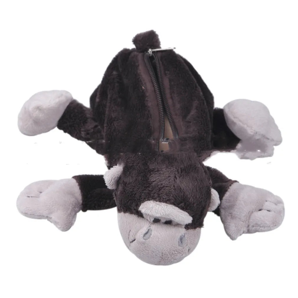 Soft plush Korean cartoon animal pencil case for children with various animal designs
