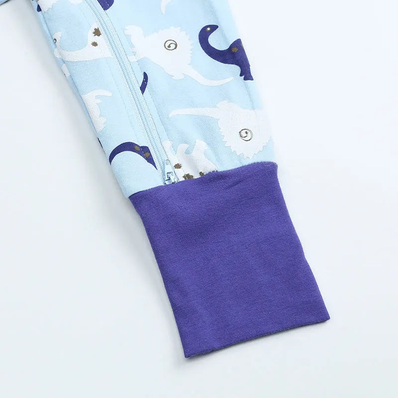 Cotton baby jumpsuit short sleeve zip closure in blue, green, orange, pink, sizes 66-100