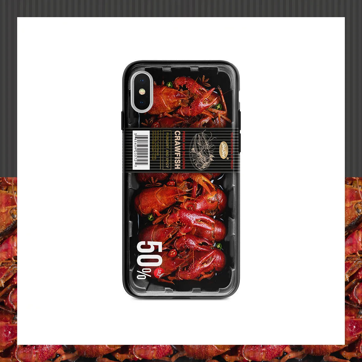 Crayfish TPU phone case for iPhone and Huawei models, original pseudo-style Europe America design, protective cover