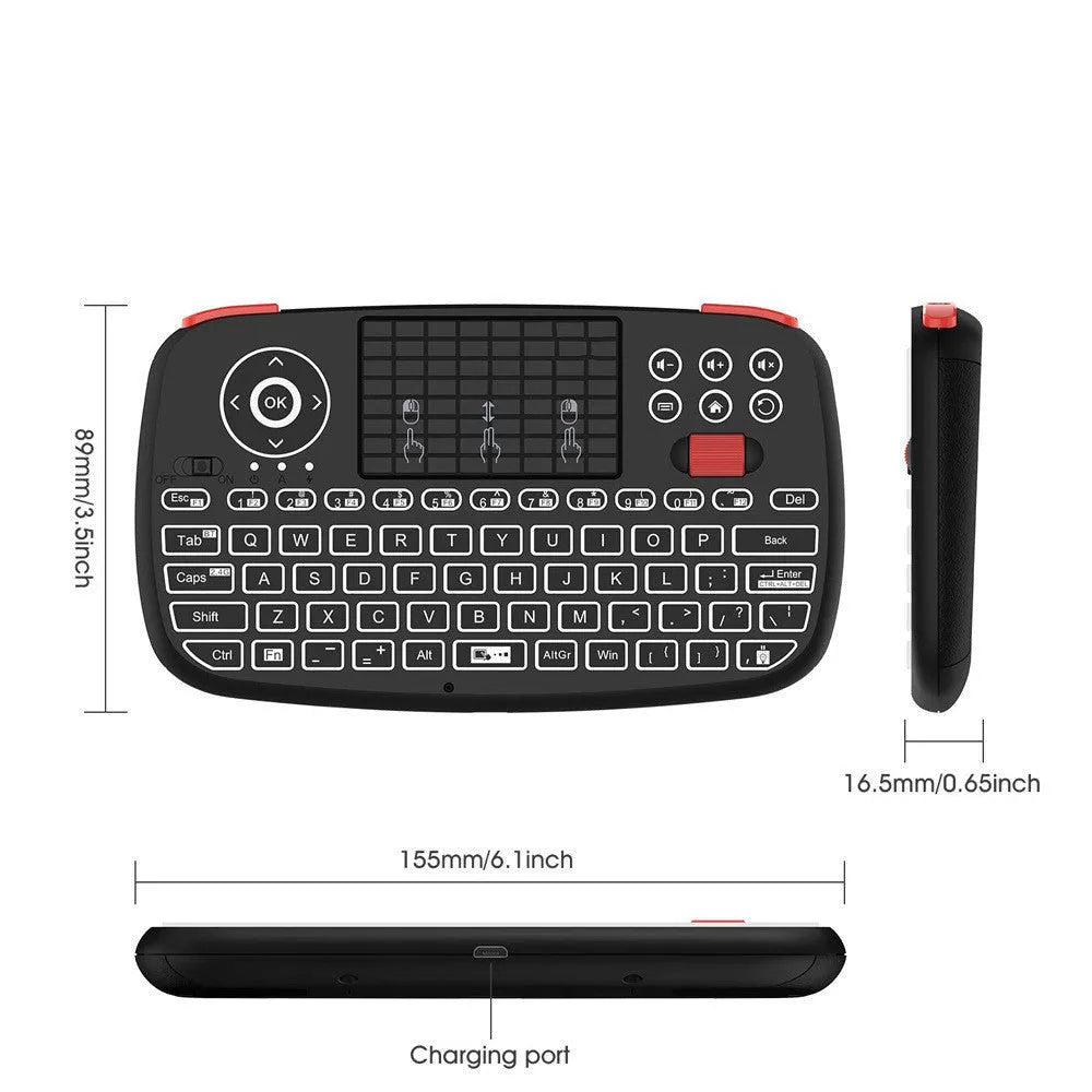 Dual mode Bluetooth 2.4G wireless mini keyboard for mobile phone and notebook - black compact design