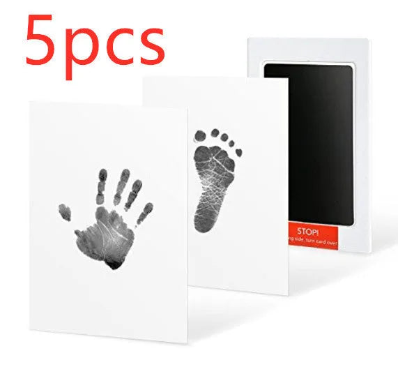 Baby hand and foot print kit with non-toxic disposable ink pad and 35x18cm photo frame