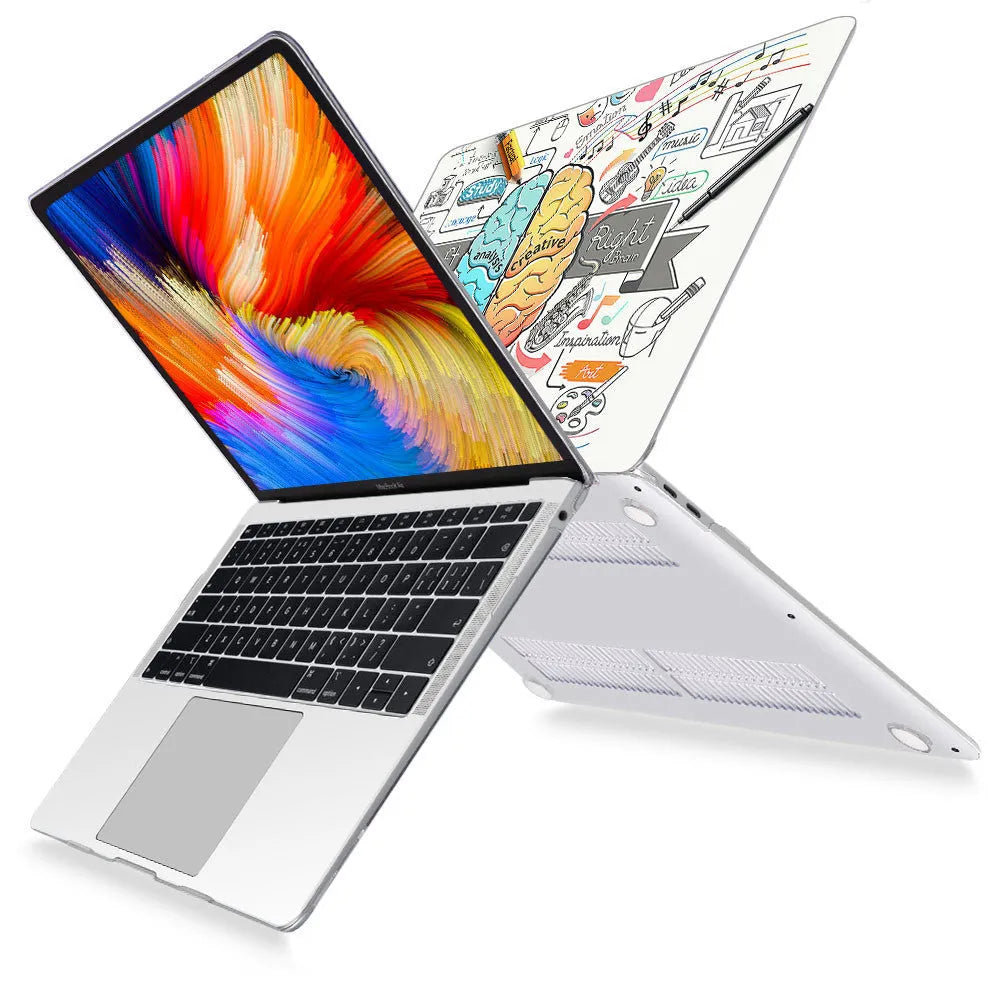 MacBook protective shell case in multiple colours, compatible with various MacBook Air and Pro models.