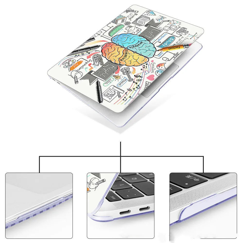 MacBook protective shell case in multiple colours, compatible with various MacBook Air and Pro models.