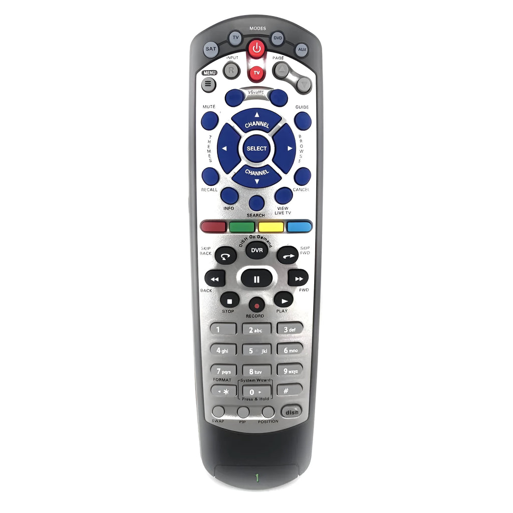Black universal remote control for DISH Network satellite television receivers