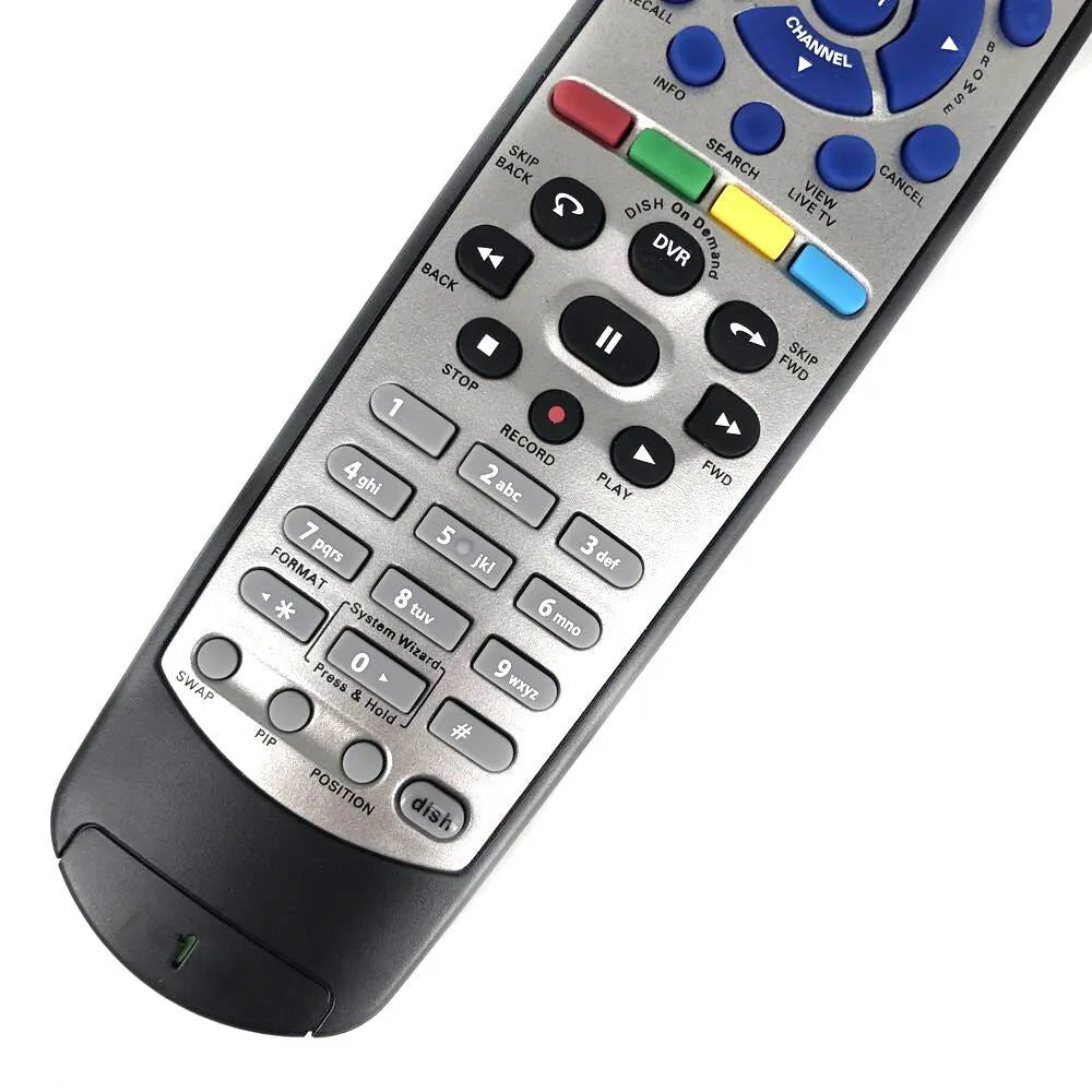 Black universal remote control for DISH Network satellite television receivers