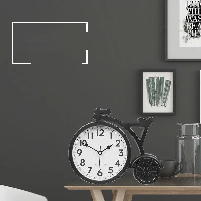 Resin table clock in black, brown, or white with modern art style for home, office, or bedside use
