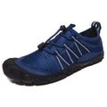 Unisex amphibious water shoes with elastic closure and rubber outsole shown in black colour