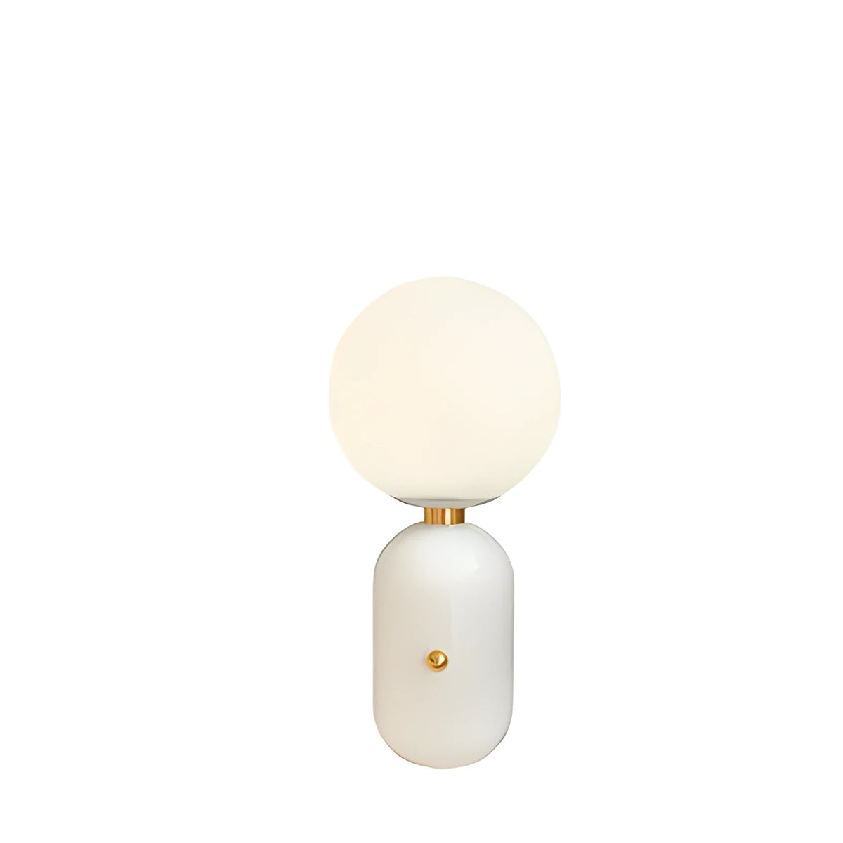 Modern creative bedside ball table lamp with metal holder in small gold finish