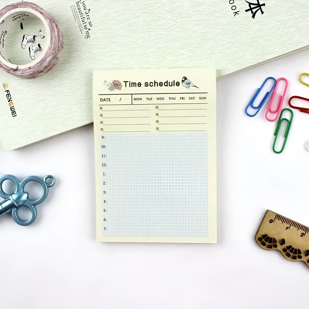 A6 paper weekly monthly work plan diary notebook with 60 sheets, compact 10.2 x 7.2 cm size, choice of four cover styles