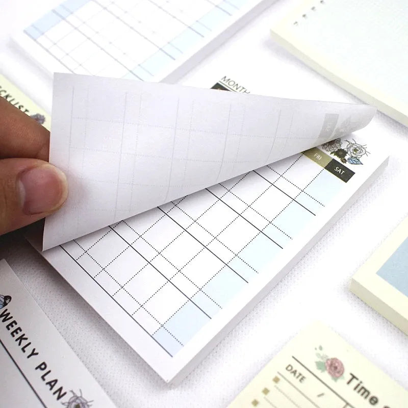 A6 paper weekly monthly work plan diary notebook with 60 sheets, compact 10.2 x 7.2 cm size, choice of four cover styles