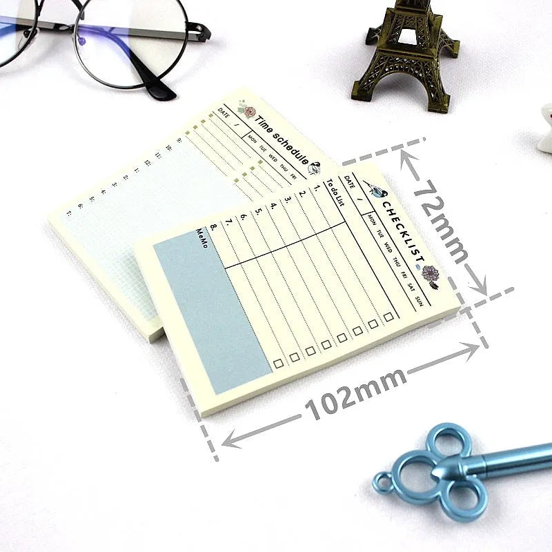 A6 paper weekly monthly work plan diary notebook with 60 sheets, compact 10.2 x 7.2 cm size, choice of four cover styles