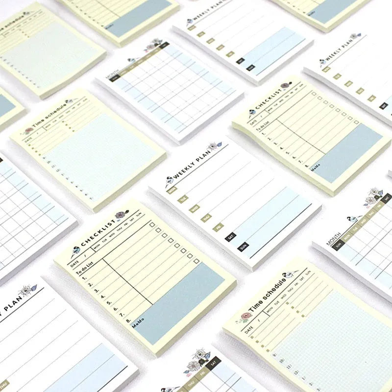 A6 paper weekly monthly work plan diary notebook with 60 sheets, compact 10.2 x 7.2 cm size, choice of four cover styles