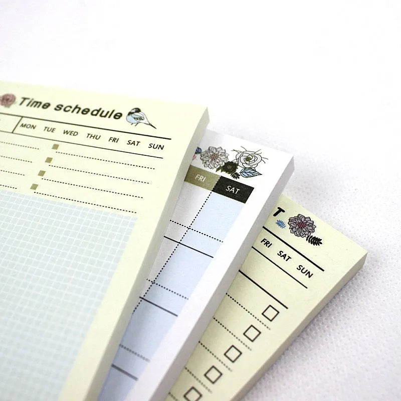 A6 paper weekly monthly work plan diary notebook with 60 sheets, compact 10.2 x 7.2 cm size, choice of four cover styles