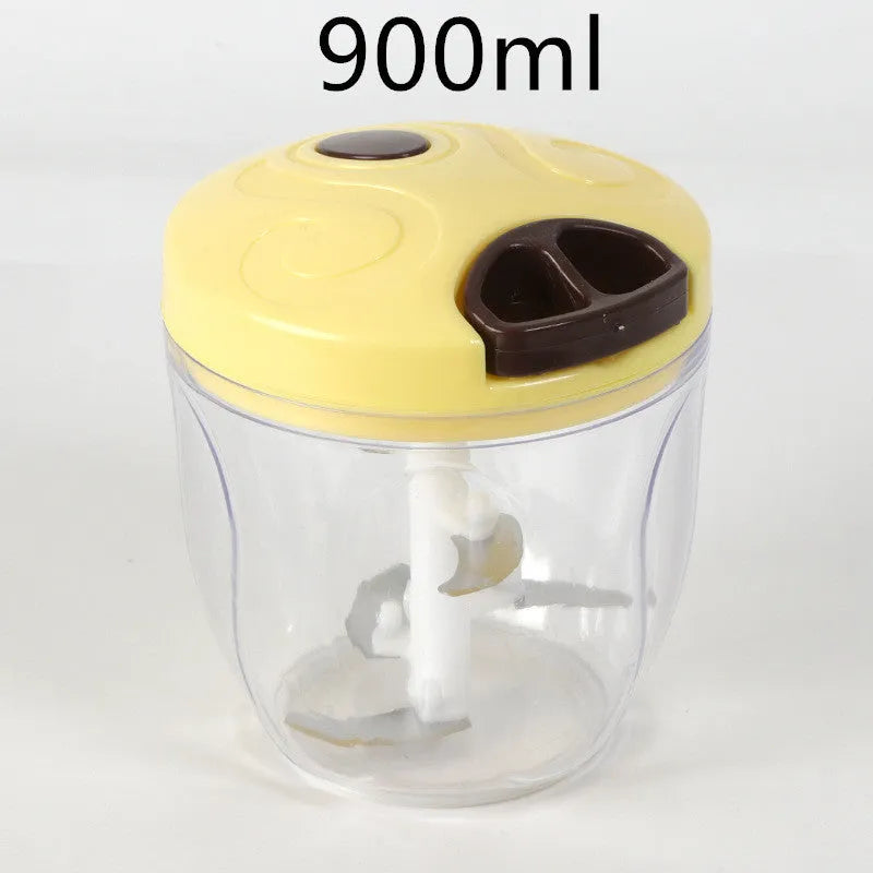 Green manual vegetable chopper with stainless steel blades and 500ml container