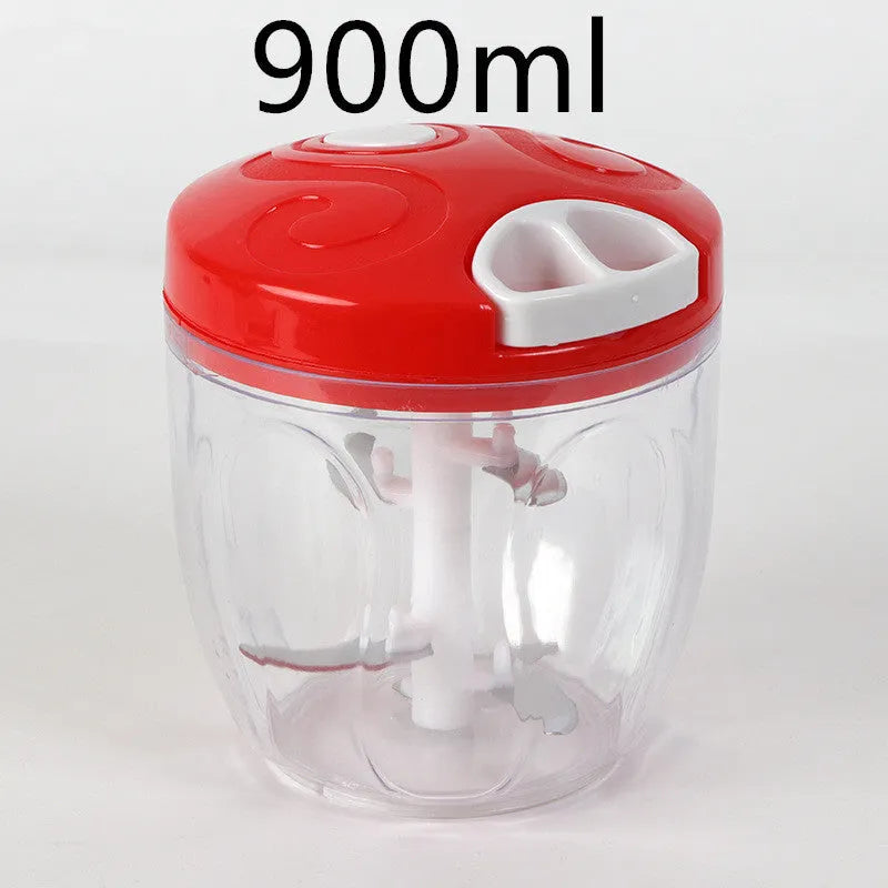 Green manual vegetable chopper with stainless steel blades and 500ml container