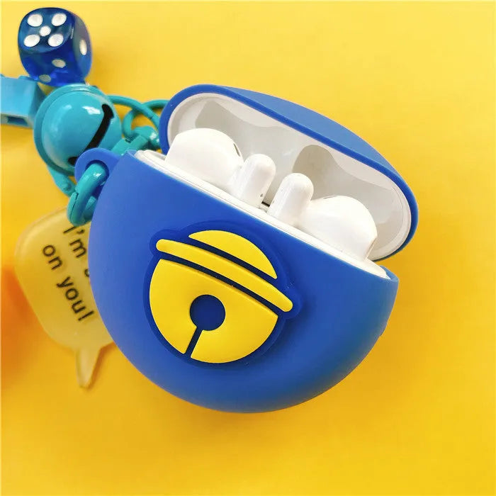 Huawei Freebuds 3 silicone protective case in blue fitting over the charging box