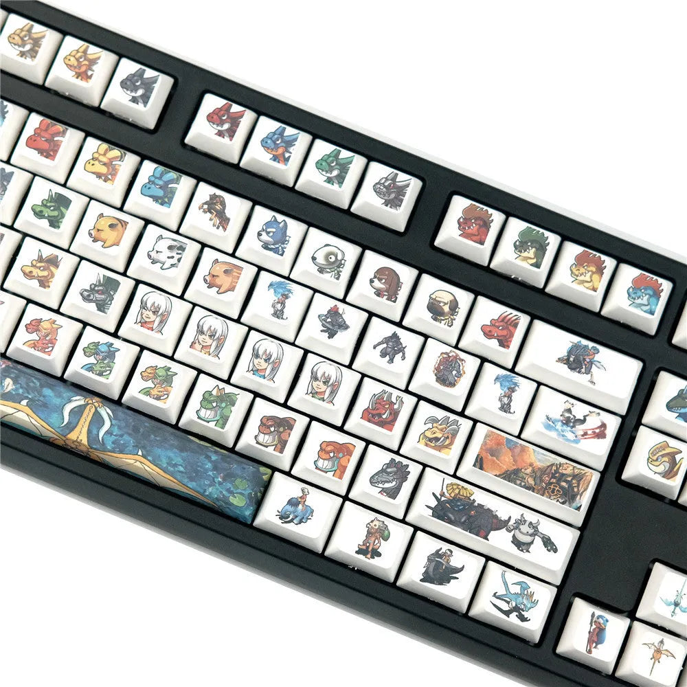 XDA Little Monster sublimation keycap set in Photo Color for mechanical keyboards