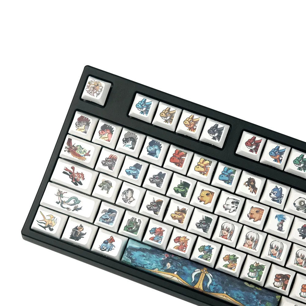 XDA Little Monster sublimation keycap set in Photo Color for mechanical keyboards