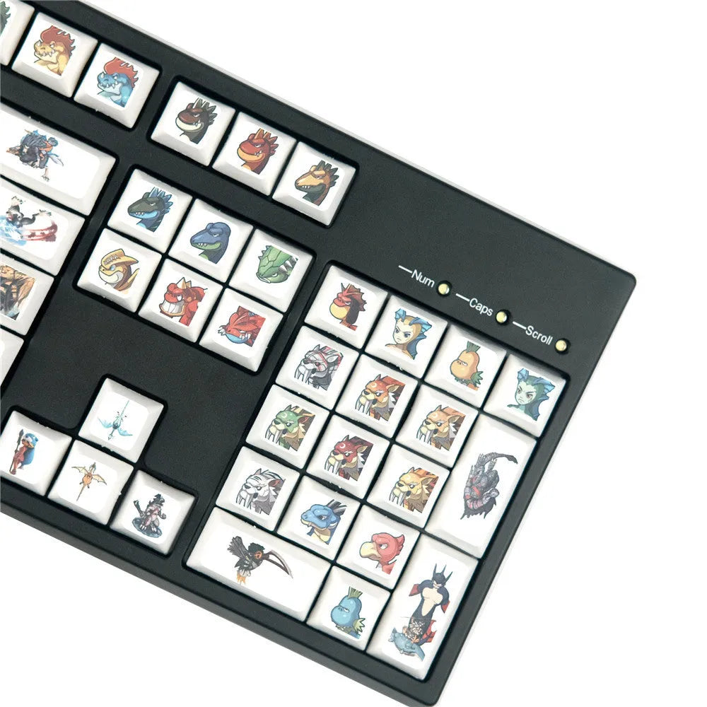 XDA Little Monster sublimation keycap set in Photo Color for mechanical keyboards